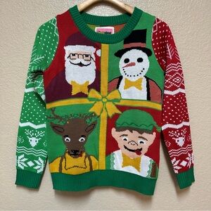 Tipsy Elves Sweater Funny Ugly Christmas Sweater Santa Elf Holiday Size S Unisex